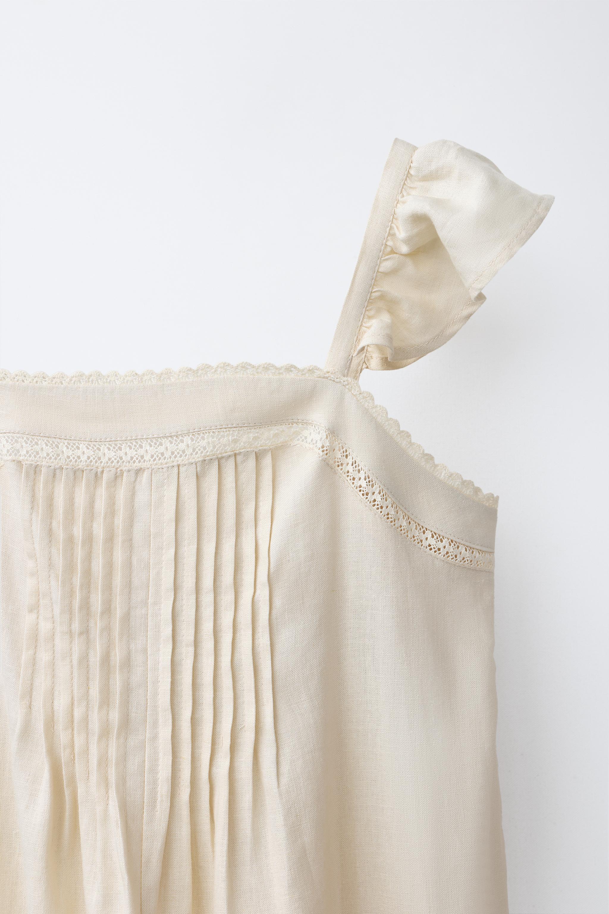 LONG LACE TRIM JUMPSUIT WITH LINEN